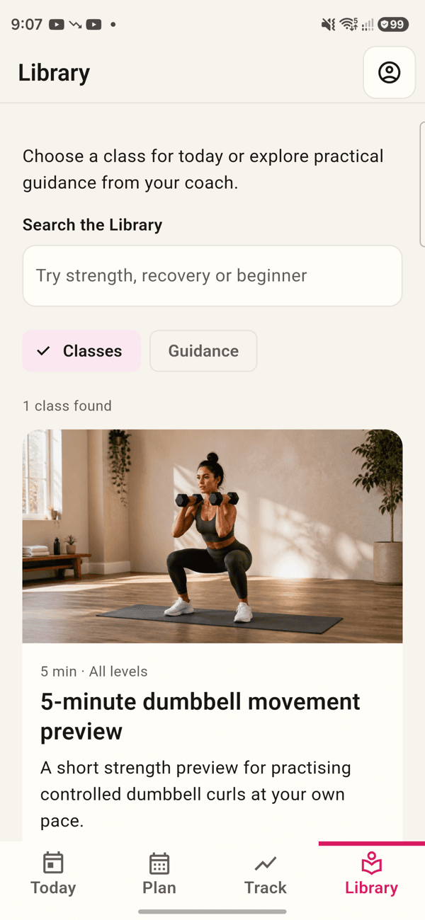 Member app class library with search and filters.